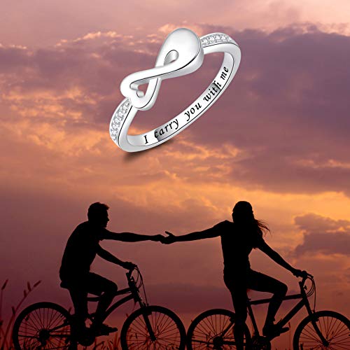 Fookduoduo Infinity Cremation Ring for Ashes - 925 Sterling Silver Cremation Urn Jewelry I Carry You with me Memorial Keepsake Locket Rings for Human/Pet Ash2