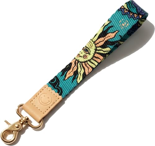 AONELAS DQL wrist key lanyard, Bohemian key chain wristlet hand lanyard key wrist strap, keychain short key lanyard, car key holder for women(Cute)