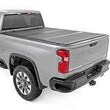 Rough Country Hard Flip-Up Truck Bed Tonneau Cover for Chevy Silverado & GMC Sierra 2500HD/3500HD (2020-2025) - Aluminum Tri-Fold Bed Cover, Fits 6'9 (82.2') Bed