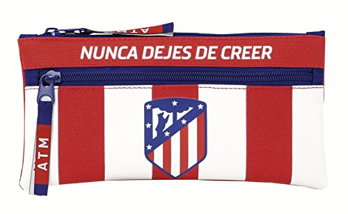 Safta Estuche Doble Cremallera Atlético De Madrid Oficial Escolar 230x110mm