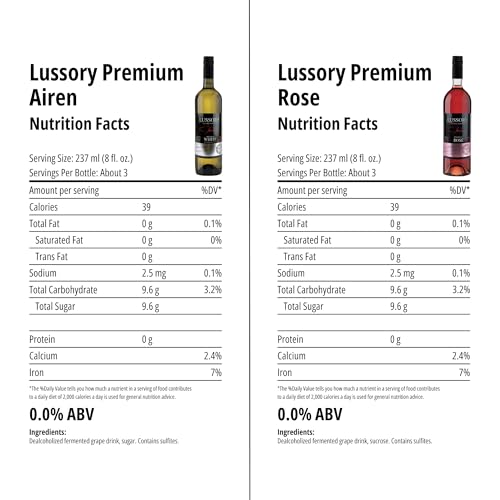 Image of Lussory Premium Non-Alcoholic Wine Sampler Set (Merlot, Rose, Tempranillo, Brut) De-alcoholized from Spain (4 Bottles, 25.3 fl oz. Each) Halal Certified