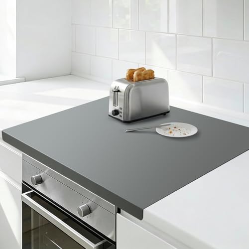 Silikonmatte Groß 70x50cm, BPA-Frei Silikonbackmatte Backunterlage, rutschfeste Malunterlage, Abwaschbar Bastelunterlage, Tischmatte Arbeitsplattenunterlage (Grau, 70×50cm mit 3cm Rand)
