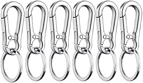 Keychain 6 Pcs Metal Keyring Carabiner Clip Lobster Clasps Key Ring Unisex for Car Key Family Key Hanging Toys DIY Accessories