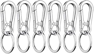 Keychain 6 Pcs Metal Keyring Carabiner Clip Lobster Clasps Key Ring Unisex for Car Key Family Key Hanging Toys DIY Accessories