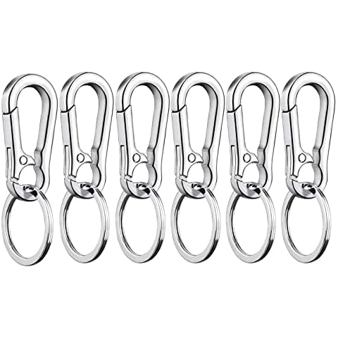 Keychain 6 Pcs Metal Keyring Carabiner Clip Lobster Clasps Key Ring Unisex for Car Key Family Key Hanging Toys DIY Accessories Cover