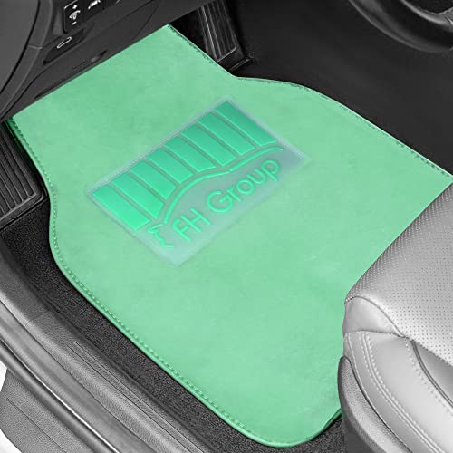 Image of FH Group Universal Fit Full Set Doe16 Faux Rabbit Fur Automotive Floor Mats fits most Cars, SUVs, Trucks and Vans Mint