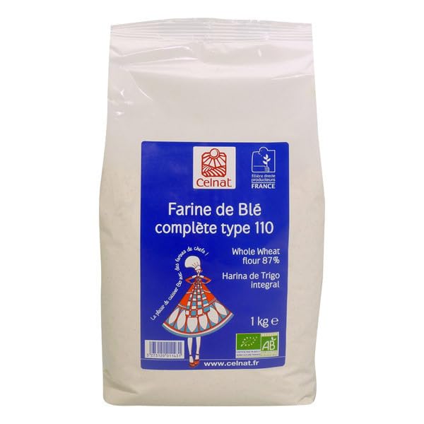 CELNAT - Farine de blé semi-complète T110 bio - 5 kg - Vente à l'unité - meilleure offre