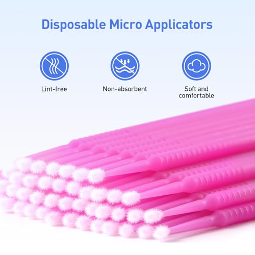 Image of JMU 400pcs Dental Micro Applicators Brushes, Fine, Pink