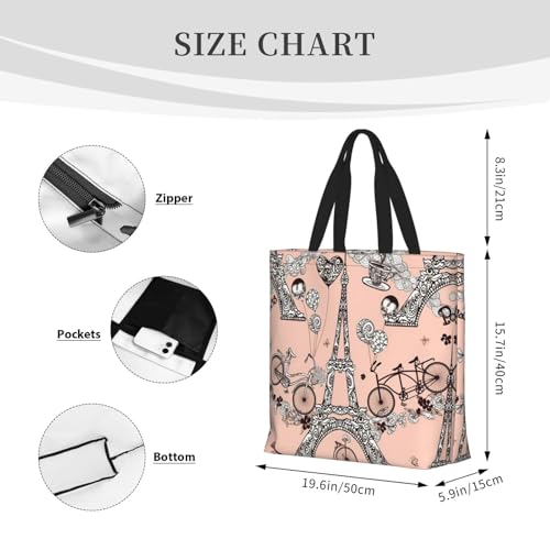 Bicycle Coffee Balloon Print Tote Bag Large Women Casual Shoulder Bag Handbag For Outdoors Holiday Weekender Travel Gifts4