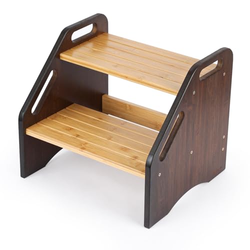 StrongTek Bamboo 2 Step Stool for Kids & Adults, 15
