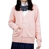 [Ailiyumo] スクール カーディガン 制服 女子 高校生 ニット カーディガン 厚手 無地 Vネック ゆったり 学生 制服カーディガン レディース 通学 春秋冬 SP-M