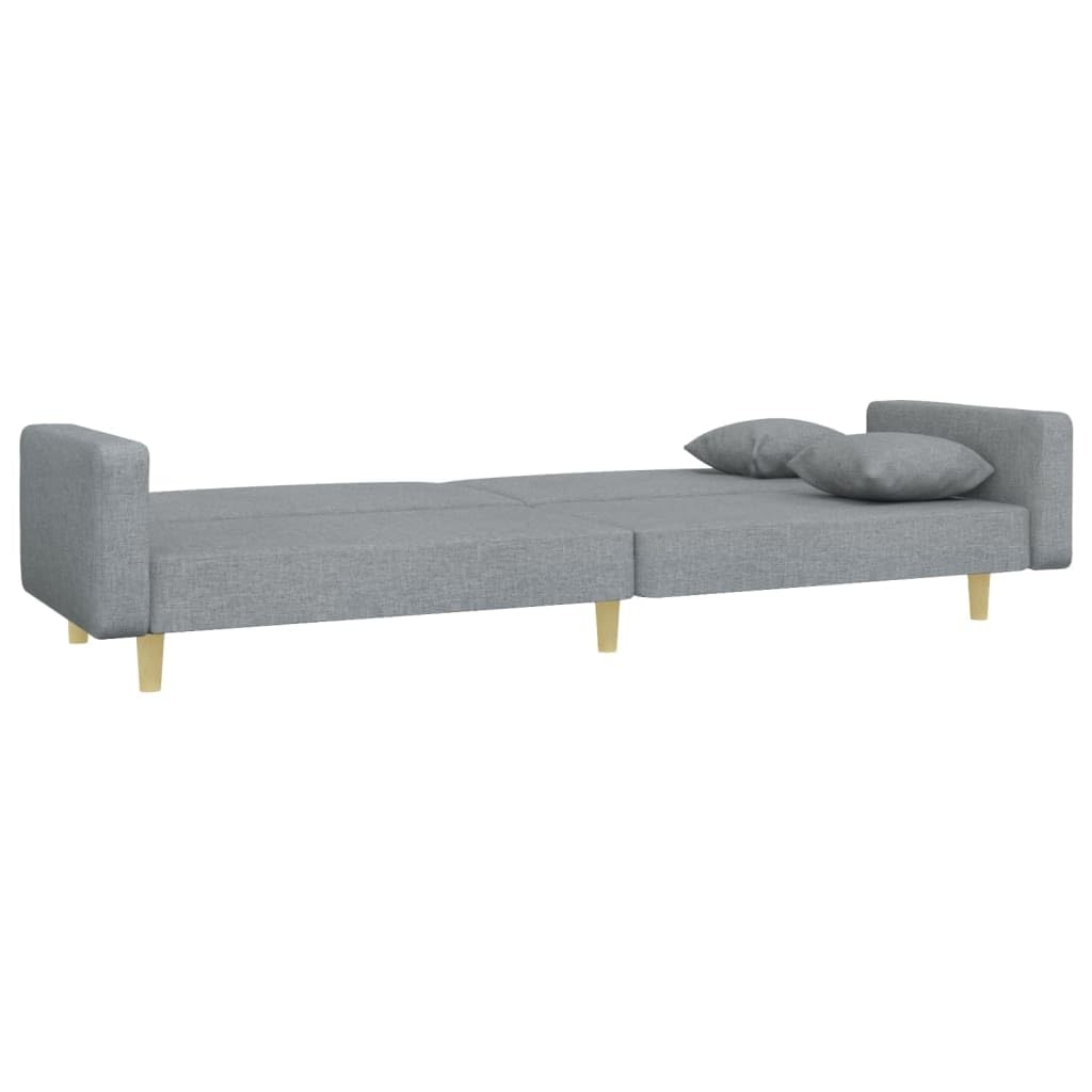 Homgoday Sofá Cama de 2 plazas con Taburete Tela Gris Claro, Sillones de Televisión, Sofás de Descanso Relax, Sofas De Salon, Hogar Sofa Muebles，Asientos Tapizados para Salón Tipo1