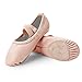 Stelle Ballet Shoes for Girls Dance Slippers Genuine Leather Ballerina Shoes for Toddler/Little Kid/Big Kid(10MT, Ballet Pink No-tie)