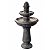 Teamson Home Deluxe Pineapple Pedestal 2 Tiered Floor Waterfall Fountain with Pump for Outdoor Patio Garden Backyard Decking, 39 Inch Height, Iron Gray