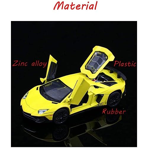 Image of Compatible for 1:32 Lamborghini LP750 Model Pull Back Car Toy car with Sound and Light for Kids Boy Girl, Metal Body, Door Opened - Multicolor