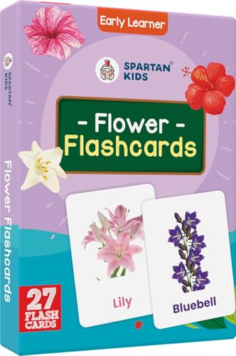 Image of SPARTAN KIDS Flower Flash Cards for Kids | 27 Early Learning Flash Cards Easy & Fun Way of Learning 1 Year to 6 Years Babies, for Cognitive Skills