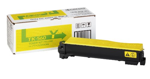 Preisvergleich Produktbild Kyocera TK-560Y Toner Gelb. Original Tonerkartusche 1T02HNAEU0. Toner Drucker kompatibel für ECOSYS P6030cdn, FS-C5300DN, FS-C5350DN. Drucker Toner für bis zu 10000 Seiten