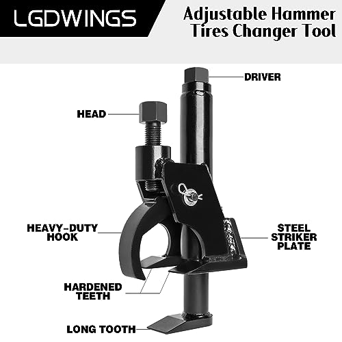 Image of Manual Tire Bead Breaker Tool, Heavy Duty Bead Buster for 38 inch to 42 inch Tires, Adjustable Tire Repair Kit for ATV, UTV, Tractor and Lawn Mower, Black (Use Hand Wrench Only)