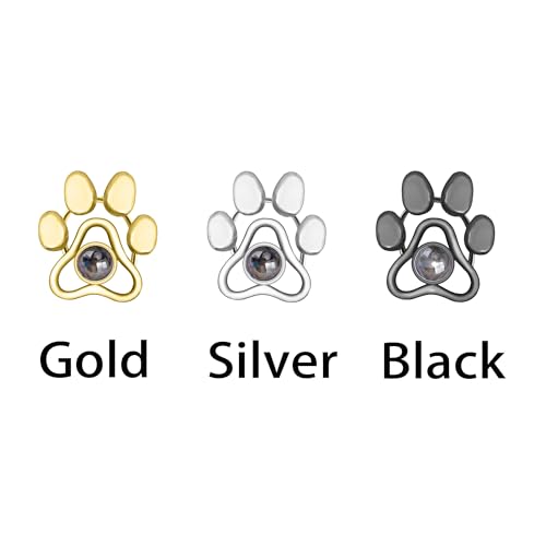 ZqlDDayUP Benutzerdefinierte Bild Armband - Personalisiertes Foto Mit Hund Pfote Projektion im Inneren - Paw Charm Memory Geschenk für Tierliebhaber