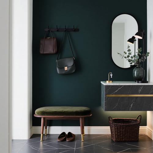 Image of Yancorp 16 inchx120 inch Matte Emrald Green Peel and Stick Wallpaper Removable Contact Paper for Cabinets and Drawers Stick in Wall Paper for Bedroom Kitchen Self-Adhesive