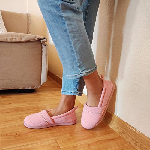 Women's Memory Foam House Slippers with Non-Skid Rubber Sole