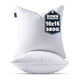 OTPIPCS 40 x 40 CM Cushion Insert Set of 2 Down Alternative 16 x 16 Inche Throw Pillow Inserts Small Fluffy Decorative Cushion White Square Pillows Stuffing for Living Room Couch Bed Sofa Cushions