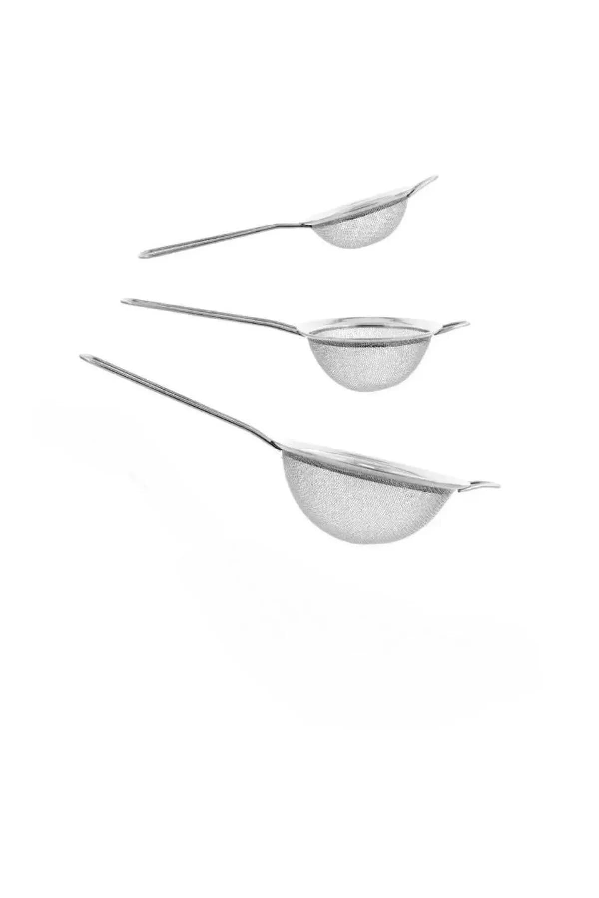 Çelik, Çay Süzgeci Seti, Yuvarlak, 3'lü Set, 6x6/7x7/9x9 cm, Bulaşık Makinesinde Yıkanabilir