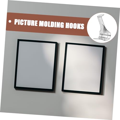 Image of 50pcs Heavy Duty Picture Molding Hooks Frame Hanging Hardware Easy Install for Art Exhibition