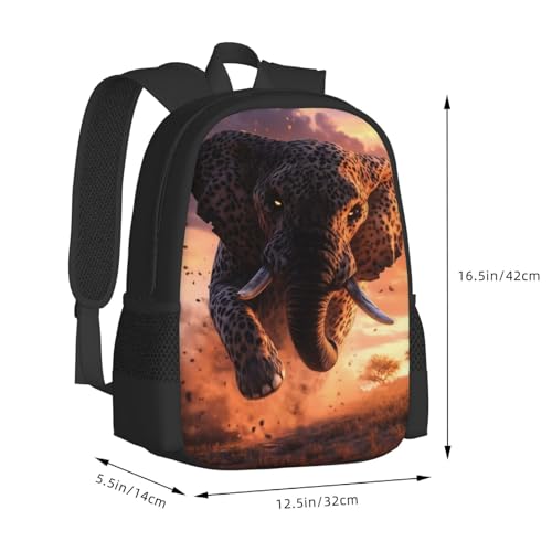 Travel Backpack Leopard,Panther 17In Lightweight Casual Daypack for Business Men Women3