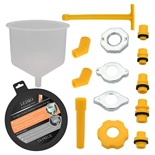 LEIMO KPARTS   Spill Proof Coolant Filling Funnel Kit,Coolant Funnel Kit Radiator Spill Free Funnel Auto Coolant Flush Kit No Spill Funnel Radiator Funnel Fill Kit