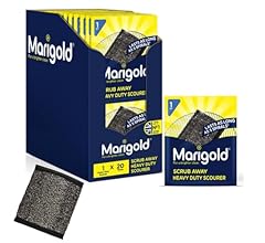 Marigold Scrub Away Stainless Steel Scourers - 20 Single Packs of Scouring Pads - Heavy Duty Non Scratch Metal Scourer - Ea…