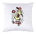 Iprints Cartoon Styled Avocado Skater Urban Guacamole White Pillow