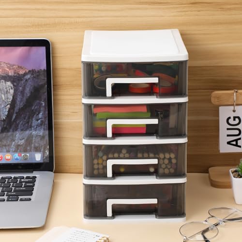 Meuble de rangement à quatre niveaux tiroirs transparents spécial bureau