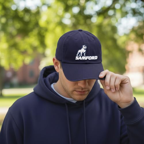 Gorra ajustable bordada Samford University Bulldogs azul miniatura 5