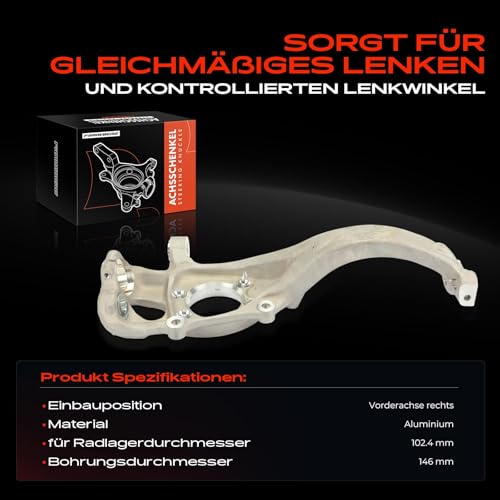 Frankberg 1x Achsschenkel Vorne Rechts Kompatibel mit A8 4H2 4H8 4HC 4HL 2.0L-6.3L 2009-2018 Replace# 4H0407258L