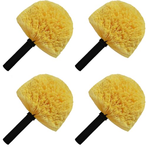 Image of Twist-On Cobweb Duster Head Brush - Efficient Indoor & Outdoor Spider Web Cleaning Solution - Fits Standard Acme Threaded Poles - Duster Brush Head Only - Yellow (4)