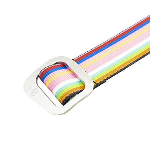 Thomas Bates Women’s Dakota Belt Nylon Blend Outdoor Web Adjustable Buckle Made In The Usa (Sq Stripe Pink Multi, Adult Size) #TOP1
