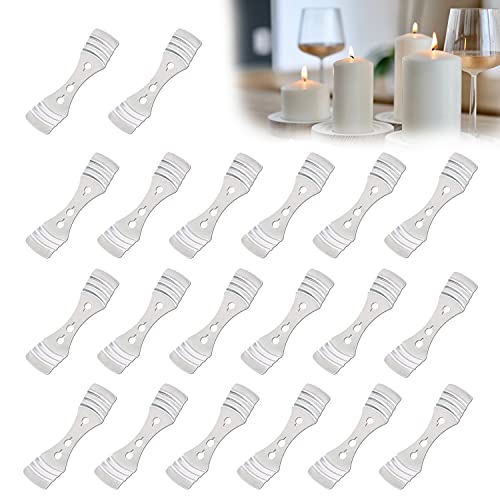 toolco 20 Stück Metallkerzen-Wick-Zentriergerät, Edelstahl-Kerzenkernhalter für die Herstellung von Kerzen zum Selbermachen (Wick-Zentriergerät, Silber) Cover
