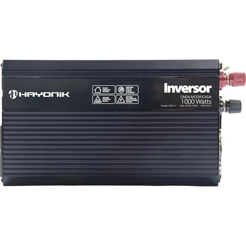 HAYONIK, Inversor Off-Grid, Onda Semi Senoidal/Modificada, Potência Nominal 1000W, Pico de Partida 2000W, Entrada 12VDC, Saída 127VAC - MSW111