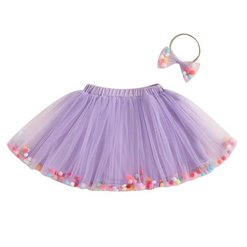 Little Girl 4th of July Skirt Glitter Star Elastic Waist A-line Tulle Skirt Toddler Summer Clothes with Headband