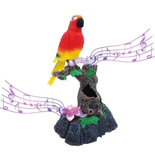 Imagen de Loro Parlante Loro Realista Que Canta Y Gorjea Aves Controladas Por Voz Juguete De Loro Parlante Más Lindo Juguete De Peluche Que Habla De Mascotas Mimicry Peluche De Loro Que Se Repite Con