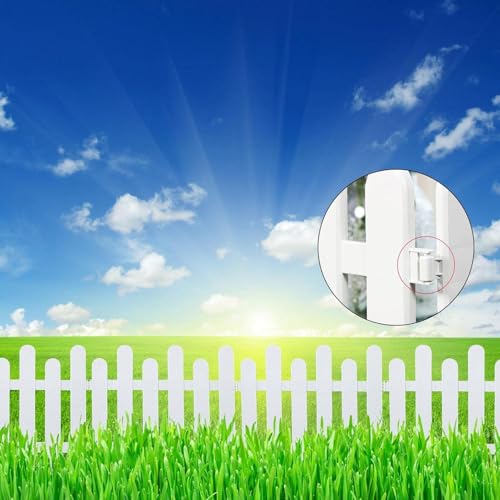 Image of Wonderland 1.3 Feet Tall (Pack of 4) with Spikes for Soil Insert Decorative White Plastic Garden Fence | 6.5 Feet Running Feet Fence Coverage | Boundary for Lawns, Pathway, Flower Beds, Home Garden