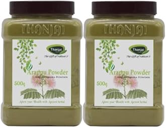 Thanjai Natural 1kg Organic Traditional Albizia Amara/Arappu Powder Jar (500g x 2, Jar)