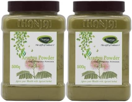 Thanjai Natural 1kg Organic Traditional Albizia Amara/Arappu Powder Jar (500g x 2, Jar)