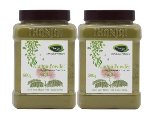 Thanjai Natural 1kg Organic Traditional Albizia Amara/Arappu Powder Jar (500g x 2, Jar)
