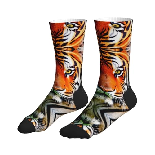 Tiger Stripes Orange Pattern Crew Socks Moisture Wicking Sport Socks Breathable Training Athletic Socks Unisex3