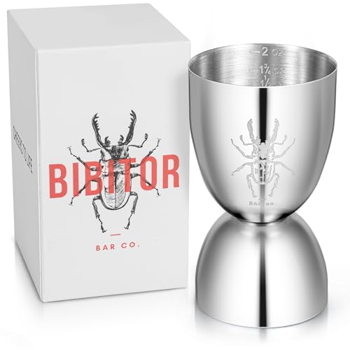 La mejor selección de Medidor de Onzas para Bar los más recomendados. 44 Bibitor Medidor de Cóctel 1oz/2oz – Jigger Doble de Acero Inoxidable – Herramienta de Medición para Bartenders y Mixología en Casa