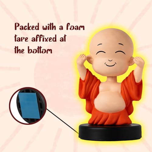 Image of Mini Laughing Buddha for Good Luck Bobblehead, Idol for Car Dashboard, Home Decor Items for Living Room, Office Desk, Superhero Action Figure, Gifting Kids, Family & Friends