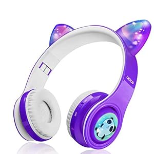 Woice Kinder drahtlose Bluetooth-Kopfhörer, LED-Blinklichter, Musik-Sharing-Funktion, Langlebige Batterie und 85db…