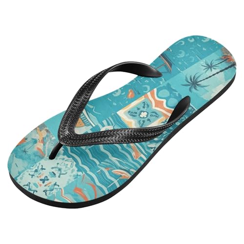 Burbuja Summer Tiles Flip Flops for Women Men, Soft Thong Sandals Rubber Slippers for Pool Beach Essentials2
